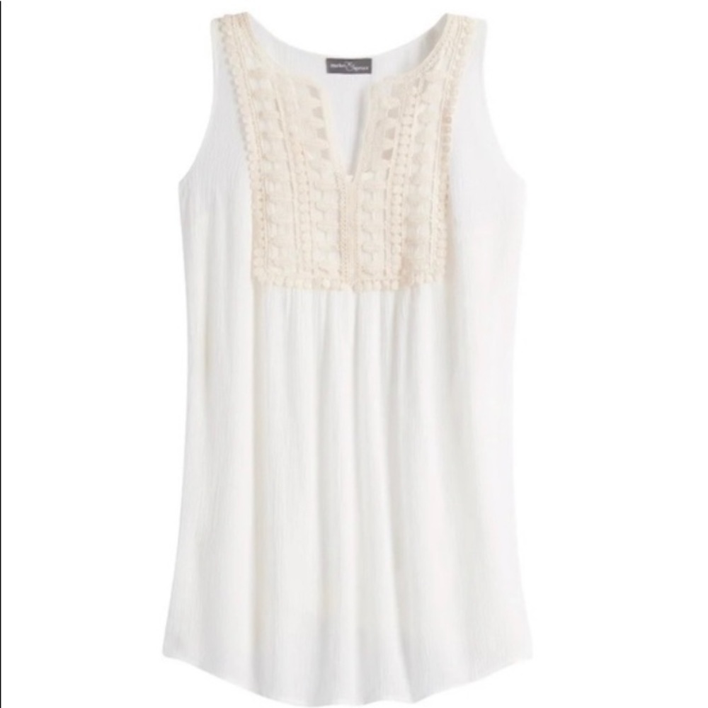 Stitch Fix Market & Spruce Nova Crochet Detail Tunic Tank